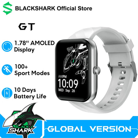 Black Shark GT Smartwatch versão global Tela AMOLED de 1,78'' Bateria com Longa Duração Bluetooth 5.2 Relógio inteligente Mais de 100 Modos Esportivos